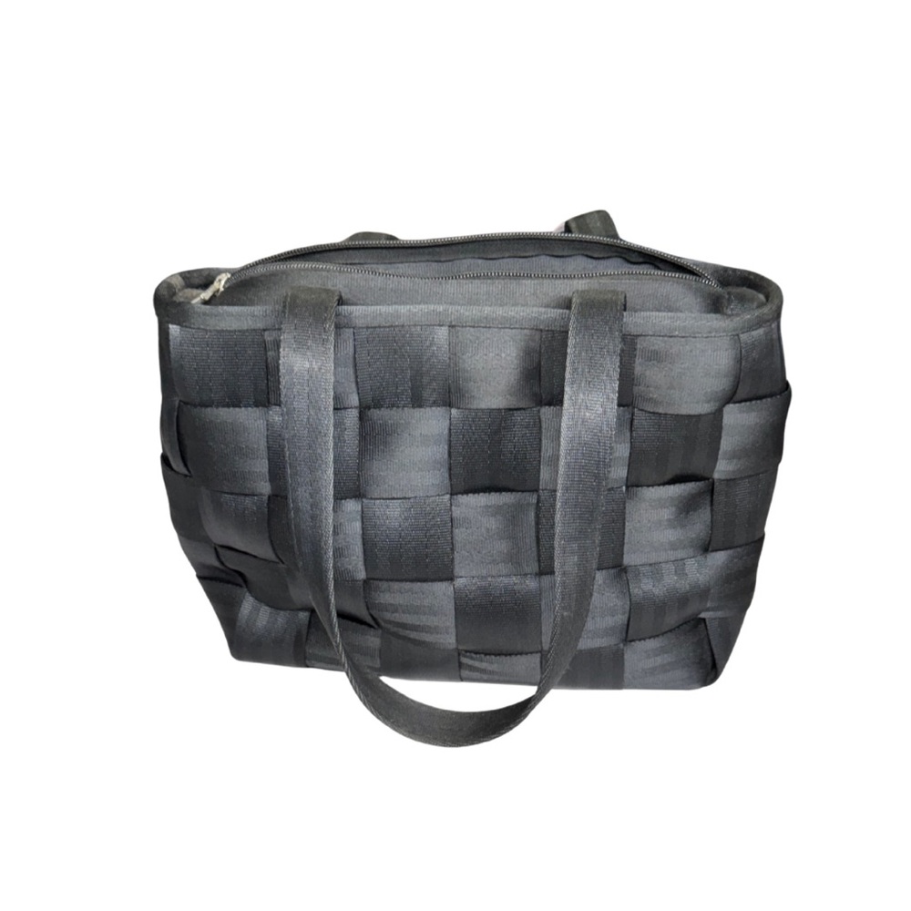Harveys black medium seatbelt Woven Tote Bag purse structured neutral casual